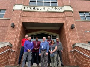 Chancellor Lane and Wendell Williams at Harrisburg High School.