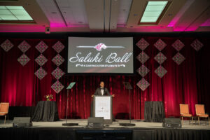 Chancellor Austin Lane speaks at the Saluki Ball. 