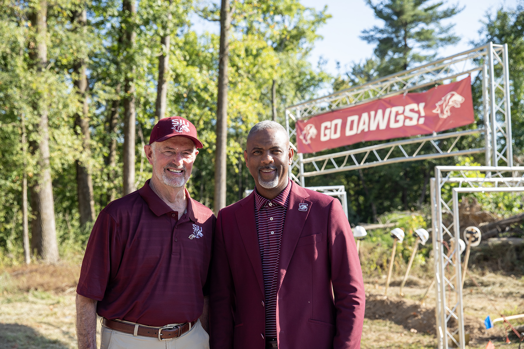 Chuck Trover pictured with Chancellor Austin Lane