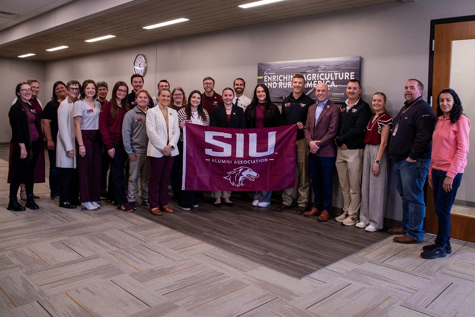 Group photo of students at Compeer Financial.