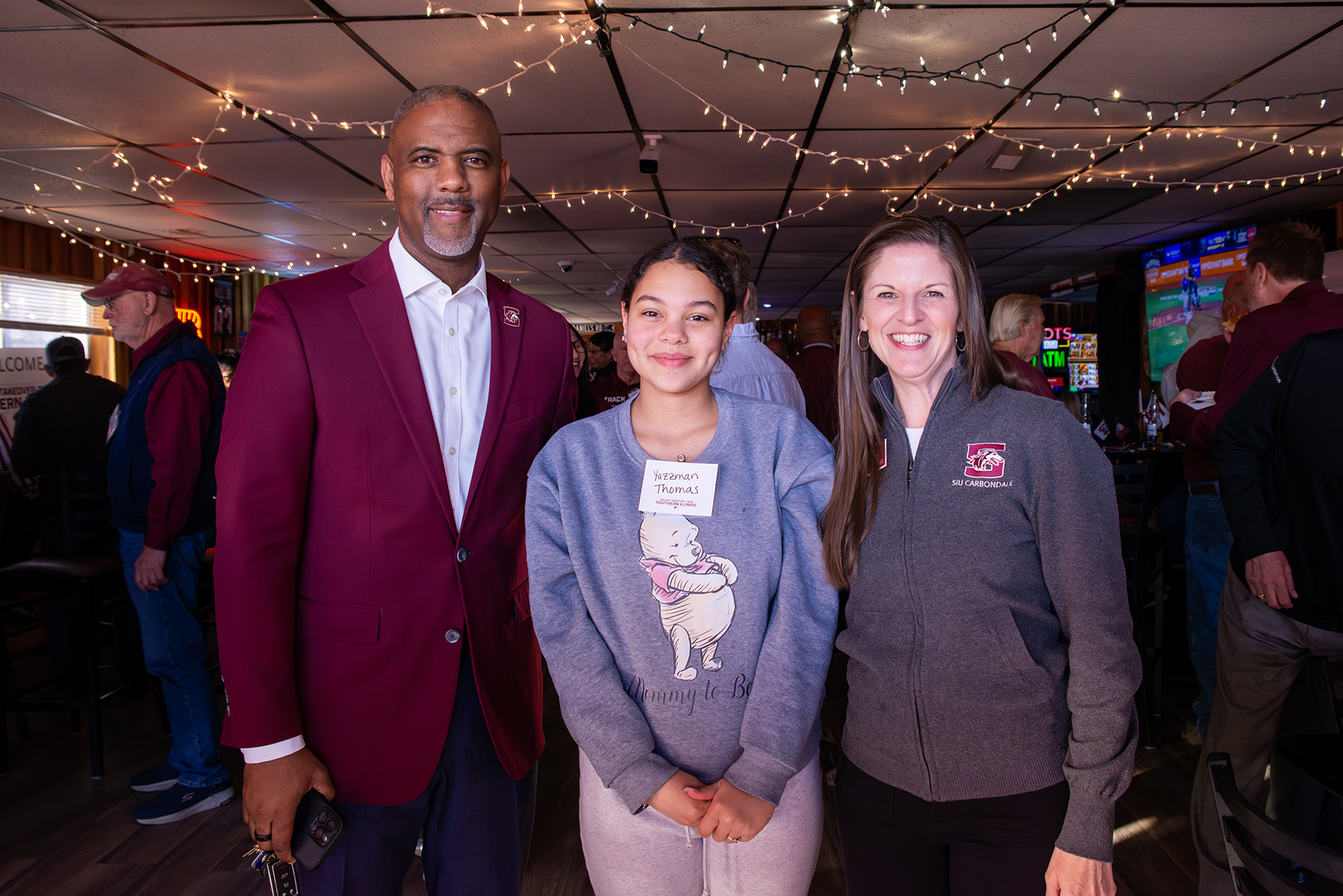 Chancellor Austin A. Lane, incoming student Yazzman Thomas and Sarah Jiter, director of undergraduate admissions.