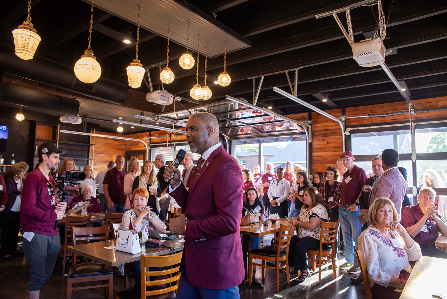 Chancellor Lane addresses the crowd at 62 Social House.
