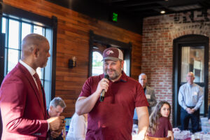 Doug Deaton speaks to the crowd.