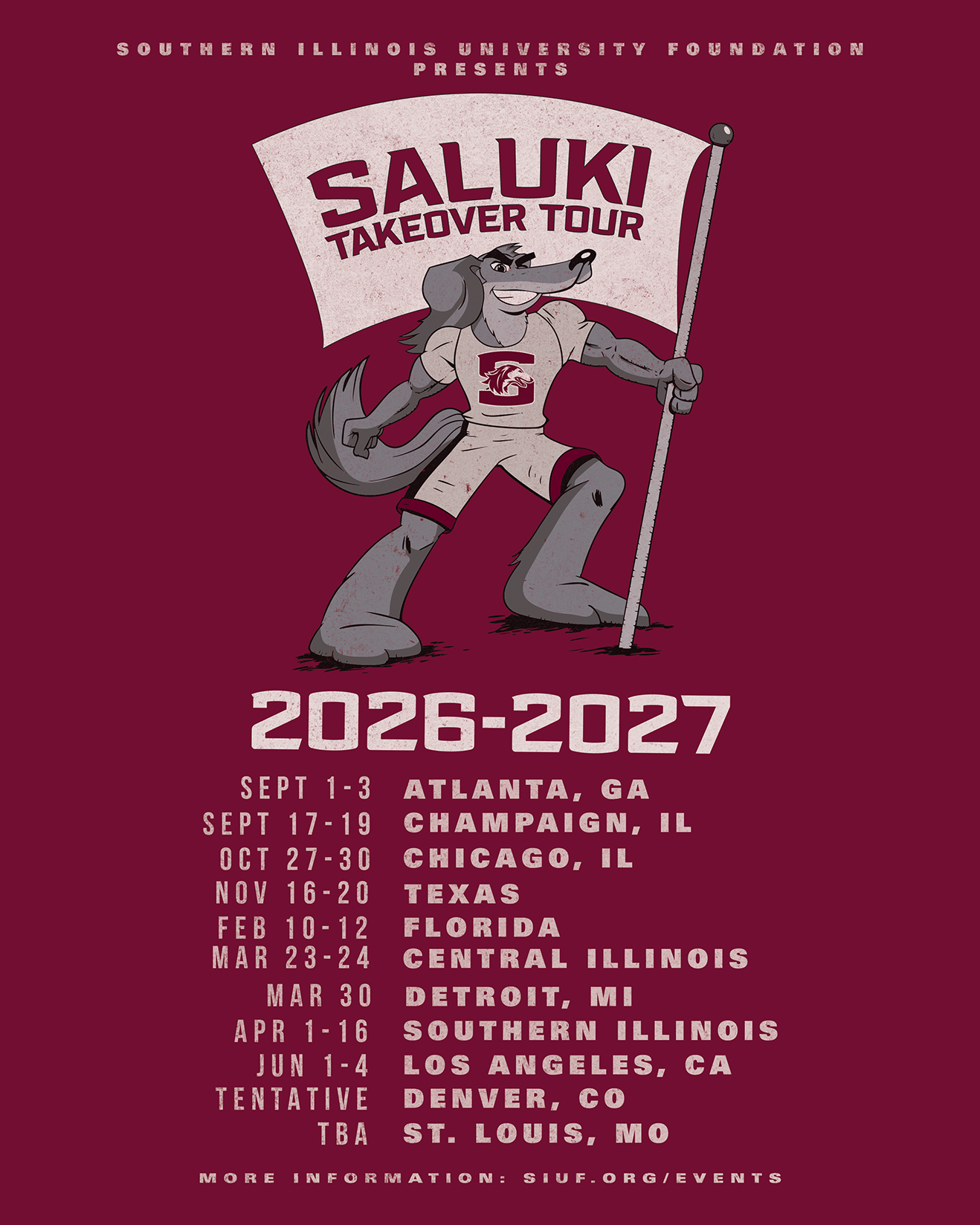 2026-27 Saluki Takeover Tour Schedule